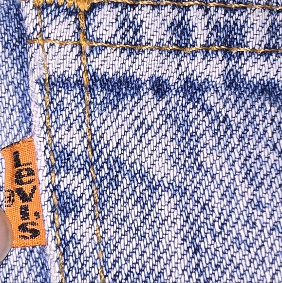 Vintage Orange Tab Levi's Cutoff Denim Shorts Jean Shorts Jorts 100% Cotton 34 - Picture 4 of 8